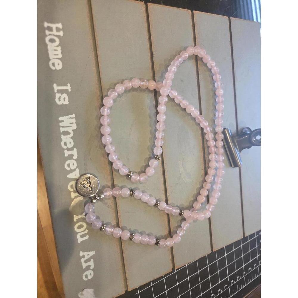Rose quarts beaded necklace